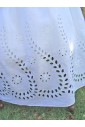 Robe longue de baptême en lin motifs floraux