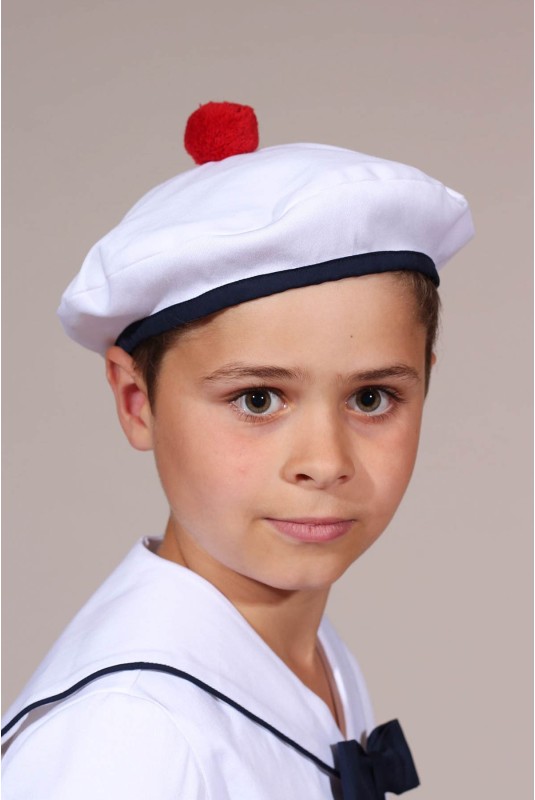 Béret marin enfant avec pompon