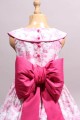 Robe de cortège toile de Jouy rose fuschia