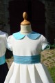 Tenue enfant d'honneur crème et turquoise