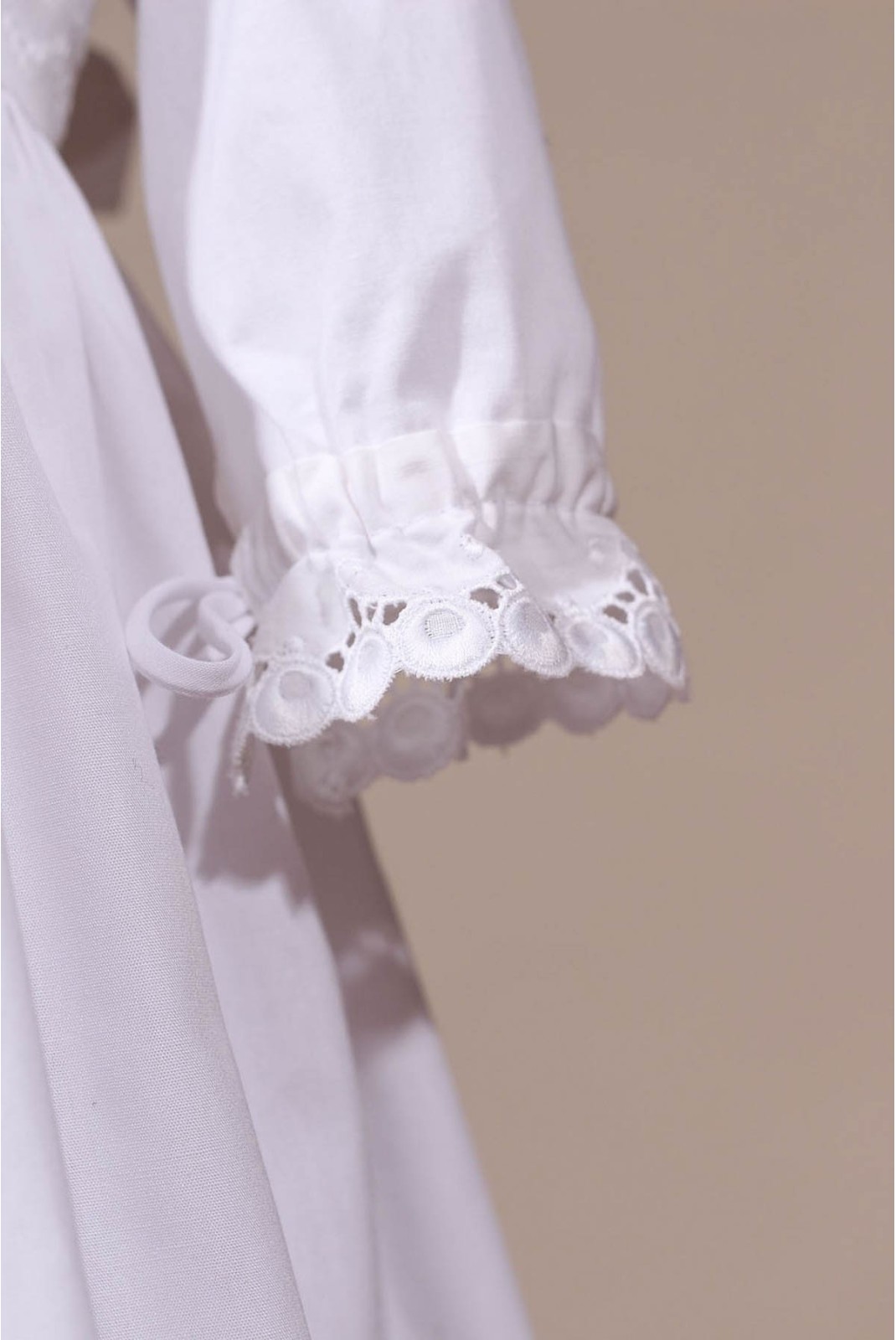 Robe De Baptême Ancienne En Dentelle Au Fuseau - Blanc - Taille 00 - Vintage