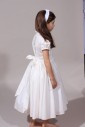 Bandeau blanc noeud, accessoire de baptême et communion