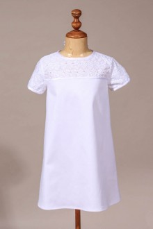 Robe de communion fille chic broderie anglaise