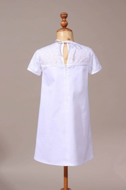 Robe de communion fille chic broderie anglaise