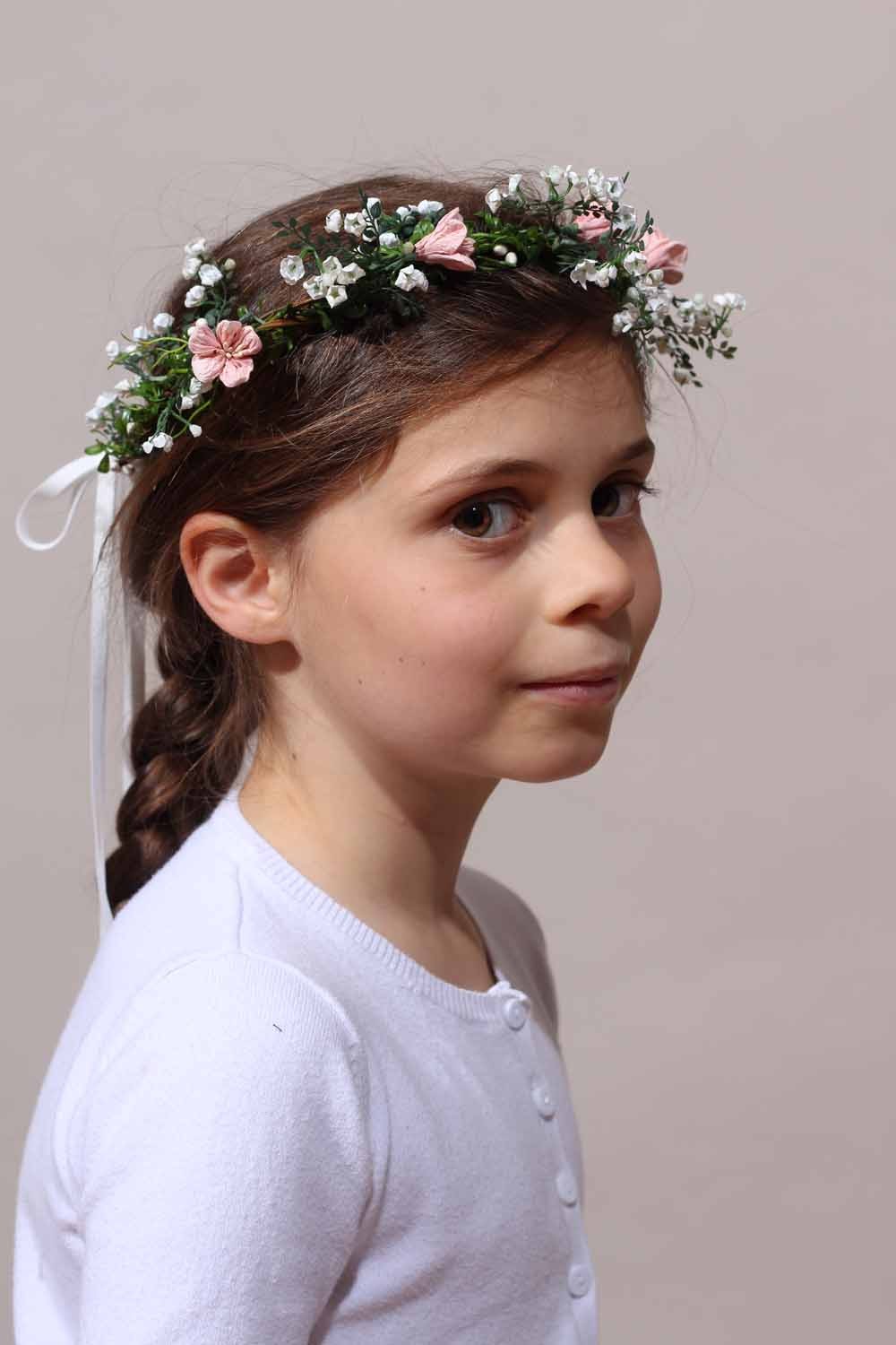 Couronne de fleurs pour cheveux de petite fille et bébé