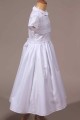 Robe de communion fille classique blanche col Claudine