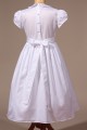 Robe de communion fille classique blanche col Claudine