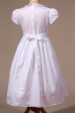 Robe de communion fille classique blanche col Claudine
