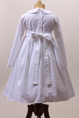 Très belle robe de communion manches longues velours milleraies