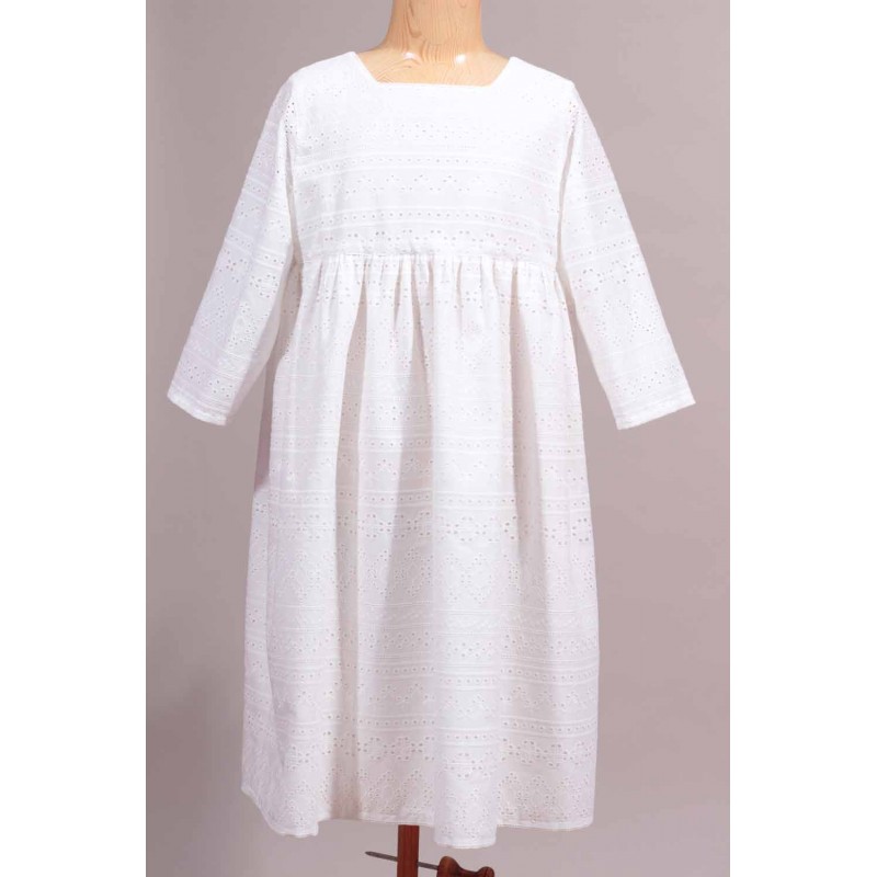 Robe en broderie anglaise Blanc Galeries Lafayette Fille Vêtements Robes Broderie Anglaise 