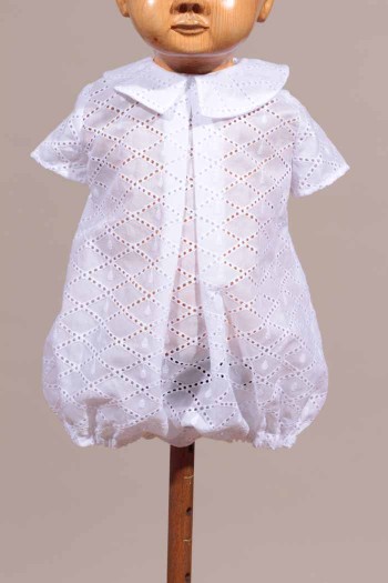 Barboteuse Baptême broderie anglaise blanche Walter