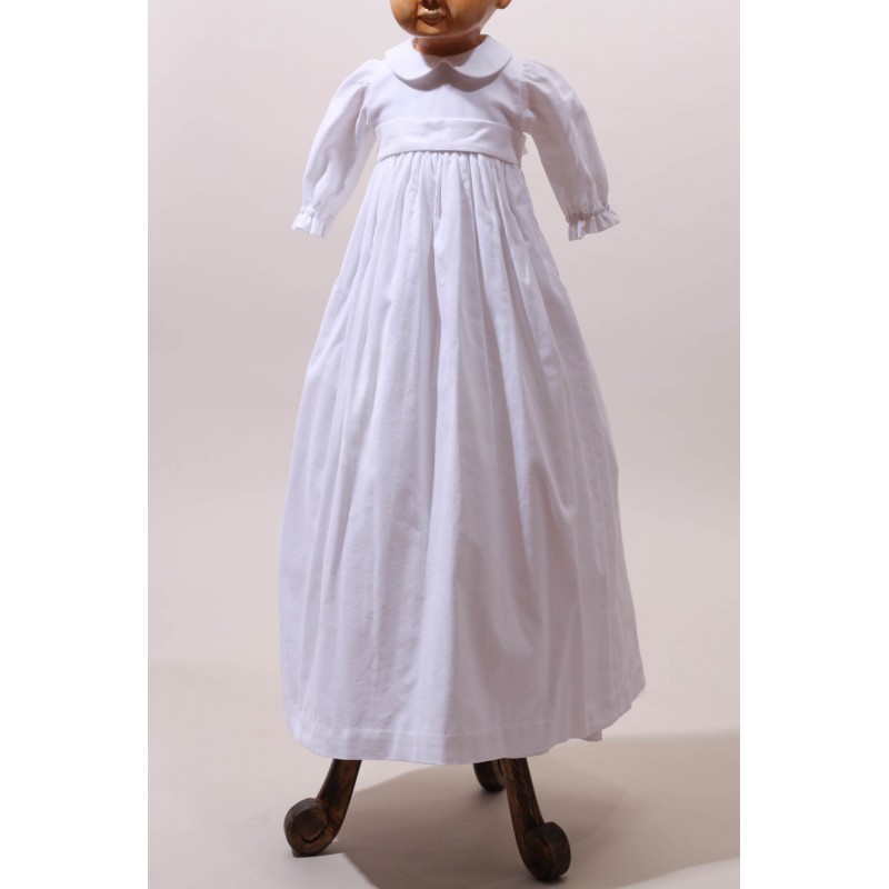 Robe longue de bapteme en velours milleraies Place Dauphine