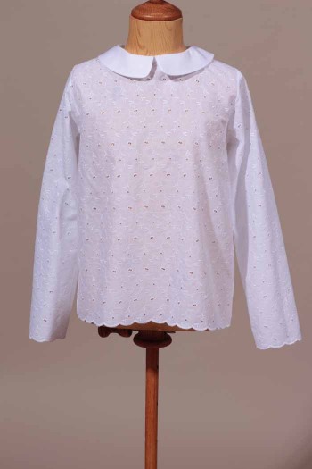 Chemisier broderie anglaise fille