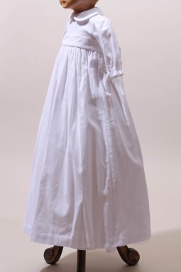 Robe longue de baptême en velours