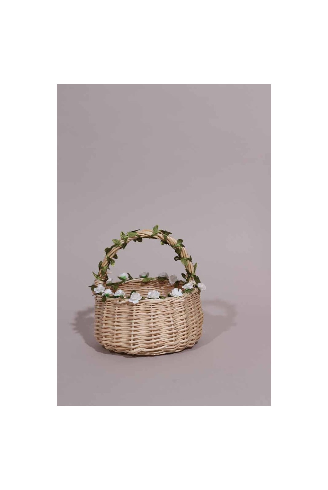 Yheonver Panier à fleurs en rotin et nœud pour mariage - Panier à fleurs en osier pour décoration de jardin