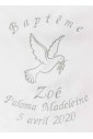 Broderie personnalisée d'une colombe Zoé