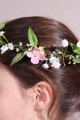 Couronne de communion rose et blanche