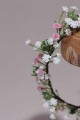 Couronne de gypsophile blanche et rose