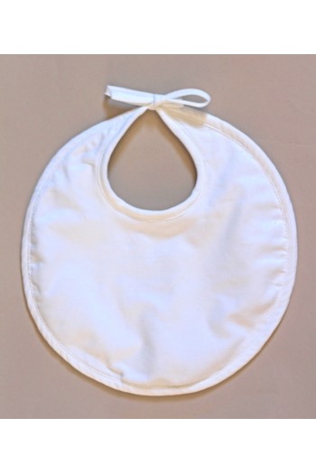Bavoir serviette blanche bébé en velours milleraies