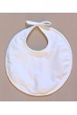 Bavoir serviette blanche bébé en velours milleraies