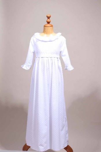 Robe en plumetis Emy blanche de communion