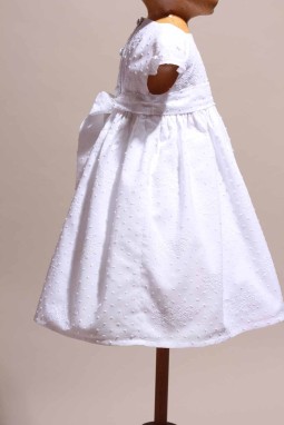 Robe cérémonie plumetis brodée de Baptême été 