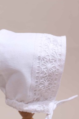 Bonnet de cérémonie blanc en velours Corentin