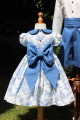 robe bleu en toile de jouy mariage