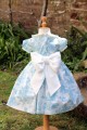 tenue cérémonie fille toile de jouy turquoise