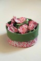 Panier en tissu pour sachets de dragées à fleurs