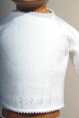 Brassière bébé en laine blanche 