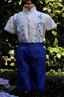 Tenue de cérémonie en toile de jouy bleu Hector
