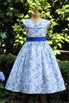 Robe en toile de jouy de cortège de mariage Elsa