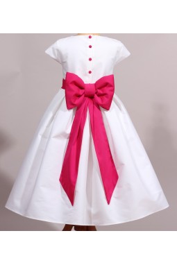 cortege enfant  d'honneur blanc fushia