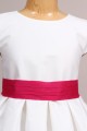 robe cérémonie fille blanc fushia