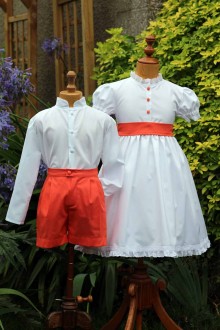 Ensemble enfant d'honneur Alicia orange et blancglaise