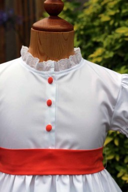 Ensemble enfant d'honneur Alicia orange et blancglaise