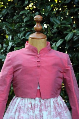 Veste en soie fuchsia fille