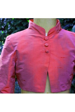 Veste en soie fuchsia fille