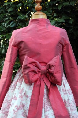 Veste en soie fuchsia fille