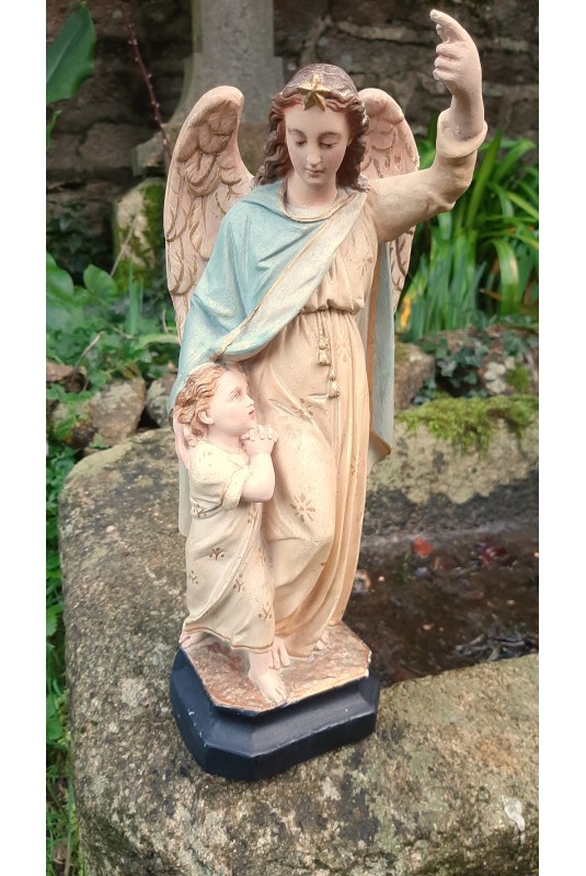 statue en platre ange gardien 30 cm