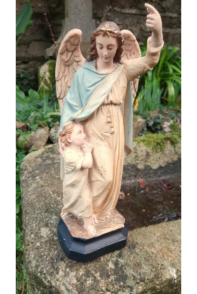 statue en platre ange gardien 30 cm
