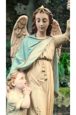 statue en platre ange gardien 30 cm