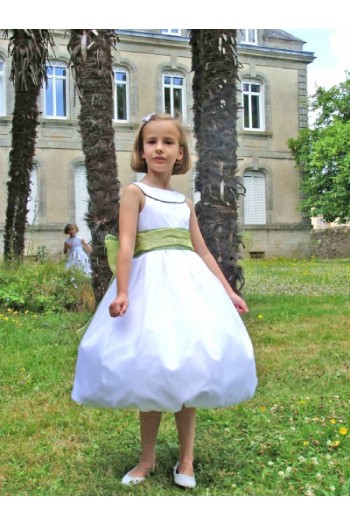 Robe de cortège fille organdi et sisal