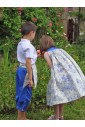 Tenue d'enfants d'honneur en toile de jouy bleu roi