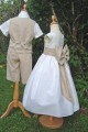 Tenue d'enfants d'honneur en lin beige et blanc