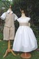 Tenue d'enfants d'honneur en lin beige et blanc