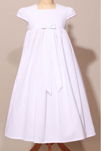 Robe de communion empire, robe blanche noeud ruban Robe de communion empire, robe blanche noeud ruban