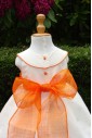 Tenue de cortège blanc et orange ceinture sisal orange
