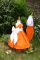 Tenue de cortège de mariage orange